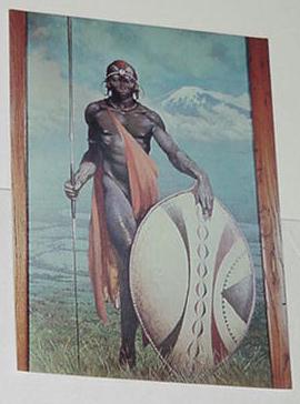 African Warrior Trading Card Frank Frazetta Art