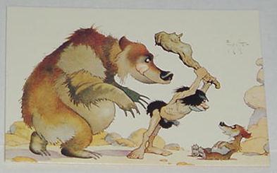 Bear Watching Caveman Trading Card Frank Frazetta