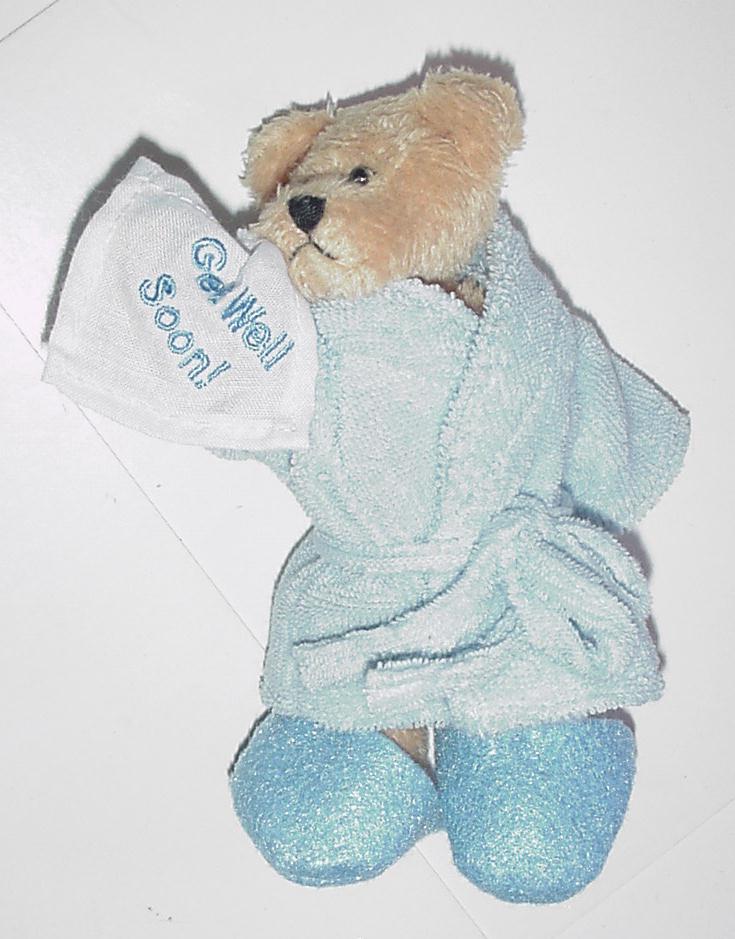 GANZ Get Well Soon 4 inch Teddy Bear in Robe H8046