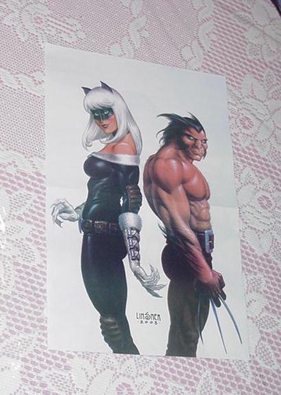 Black Cat Wolverine Poster Joseph Michael Linsner