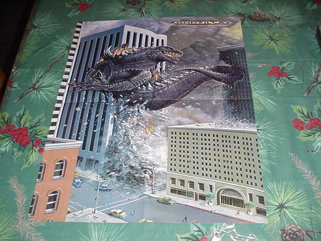 Godzilla Destroys City Poster