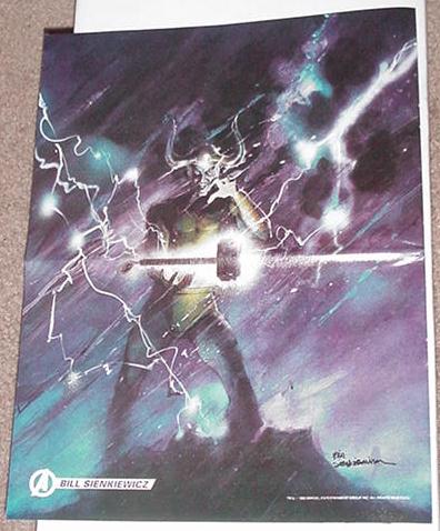 Loki w Mjolnir Poster Bill Sienkiewicz Thor