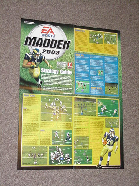 Madden 2003 Poster / Strategy Guide EA PS2 Xbox