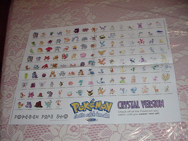 Pokemon Crystal Checklist #2 Poster