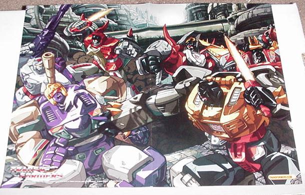 Dinobots VS Triplechangers Poster Transformers Lee