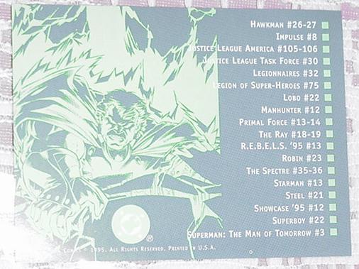 DC Comics Underworld Unleashed Crossover Checklist