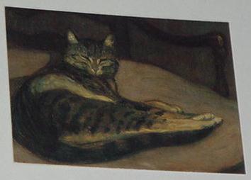 Cat On A Chair Trading Card Theophile Steinlen