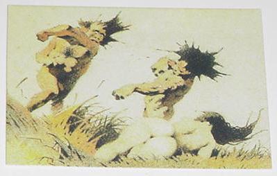 Cavemen Fight Trading Card Frank Frazetta Art