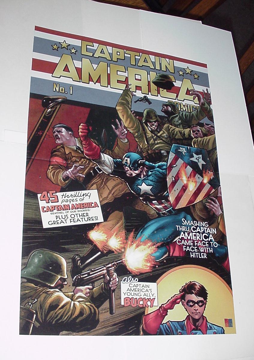 Captain America Poster 54 Comics 1 Homage Vs Hitler Brian Ching Ebay
